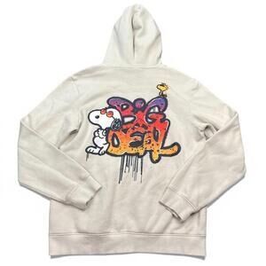 H&M x Peanuts Snoopy Joe Cool Hoodie Adult Size Small Pullover Graffiti